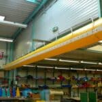 Installation de gaines textiles Tecvoilair® dans un atelier comme système d'aération
